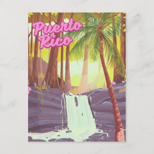 Puerto Rico Tropical Handflatan reseaffisch Vykort