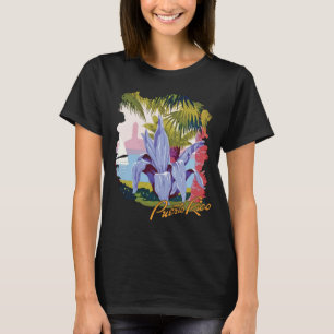 Puerto Rico Tropiskt Blommigt Resor T-Shirt