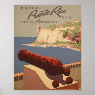 Puerto Rico USA Vintage resor Poster Art Print