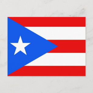 Puerto Rico - USA - vykort med Flagga