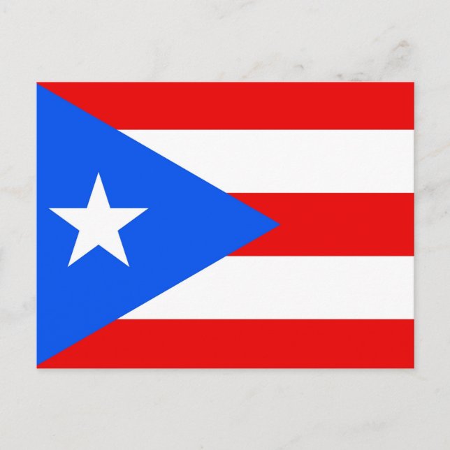 Puerto Rico - USA - vykort med Flagga (Framsida)
