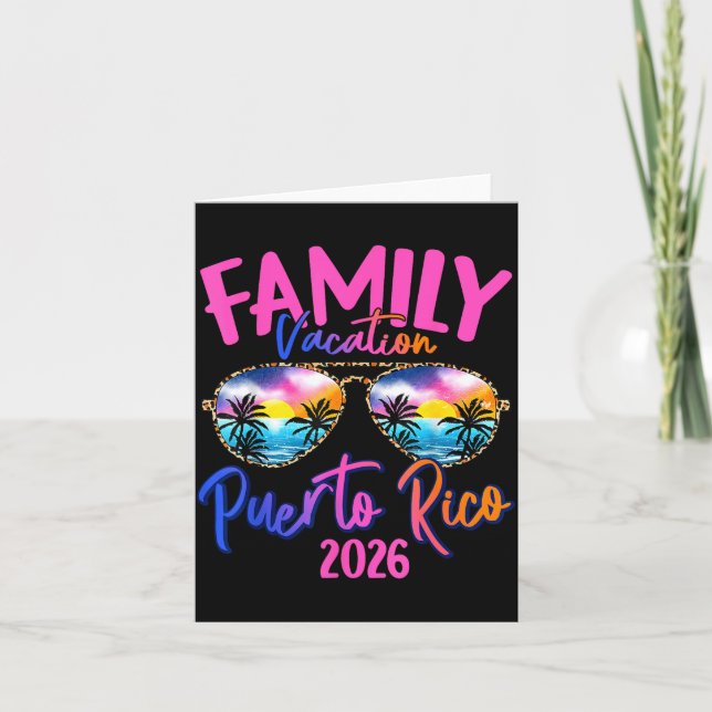 Puerto Rico Vacation 2026 Souvenir Matching Family Kort (Framsida)