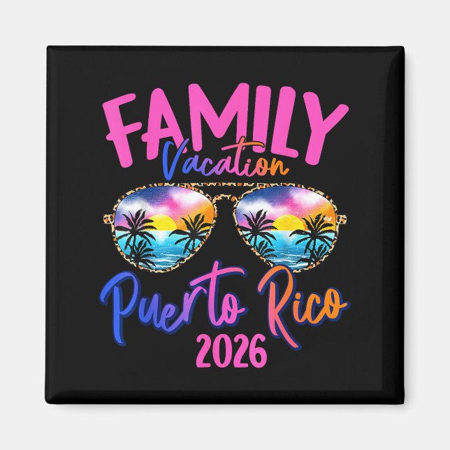Puerto Rico Vacation 2026 Souvenir Matching Family Magnet (Framsidan)