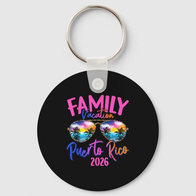 Puerto Rico Vacation 2026 Souvenir Matching Family Nyckelring (Framsida)