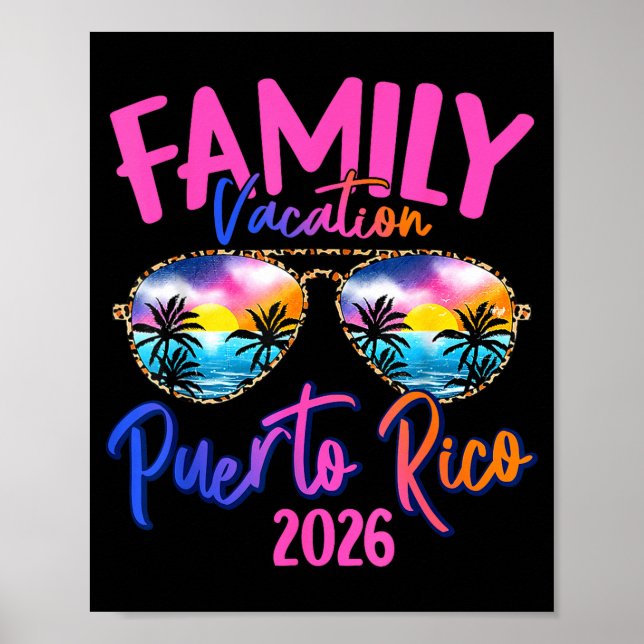 Puerto Rico Vacation 2026 Souvenir Matching Family Poster (Framsidan)