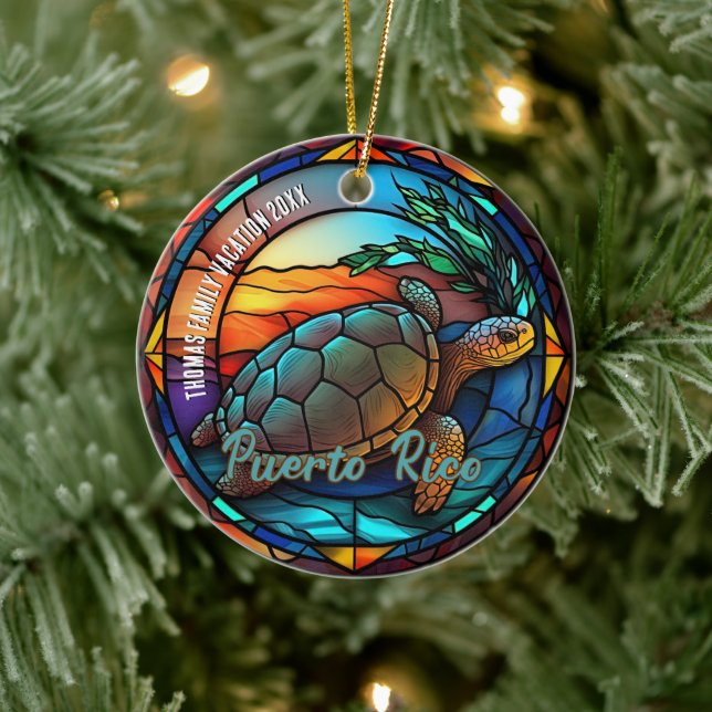 Puerto Rico Vacation Souvenir Julgransprydnad Keramik (Träd)
