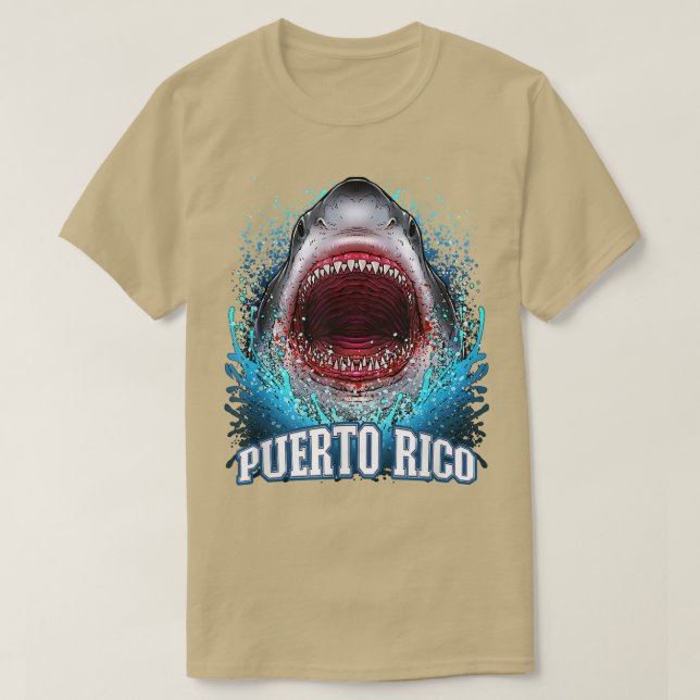Puerto Rico Vacation Underbar White Shark Beach Re T Shirt (Design framsida)