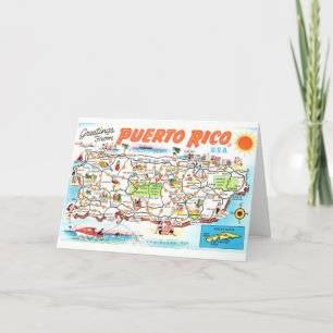 Puerto Rico Välkomstkort Kort