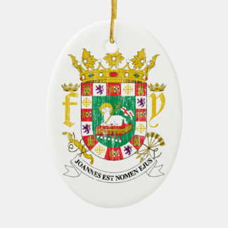Puerto Rico vapensköld Julgransprydnad Keramik