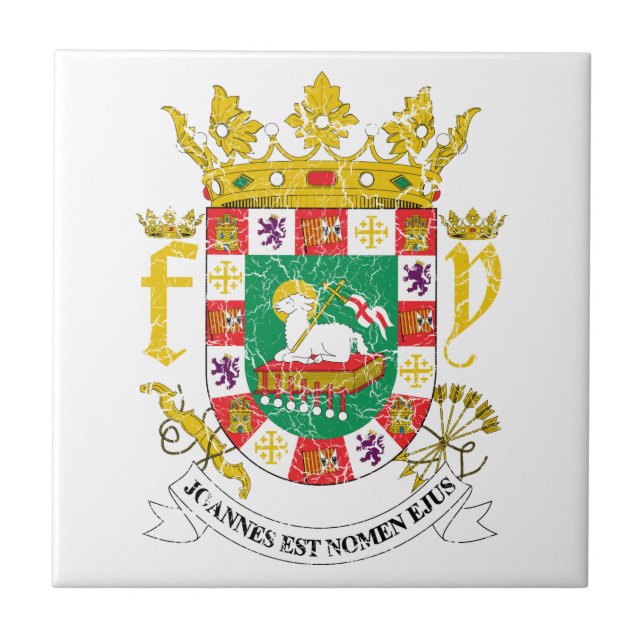 Puerto Rico vapensköld Kakelplatta (Framsidan)