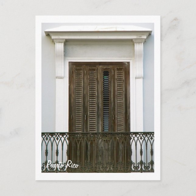 Puerto Rico ventanas Viejo San Juan Vykort (Framsida)
