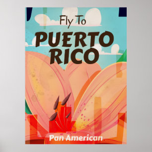 Puerto Rico Vintage Blomma Resa Poster