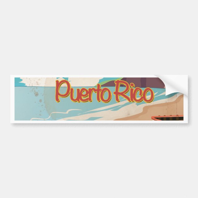 Puerto Rico Vintage Resemål Bildekal (Framsidan)