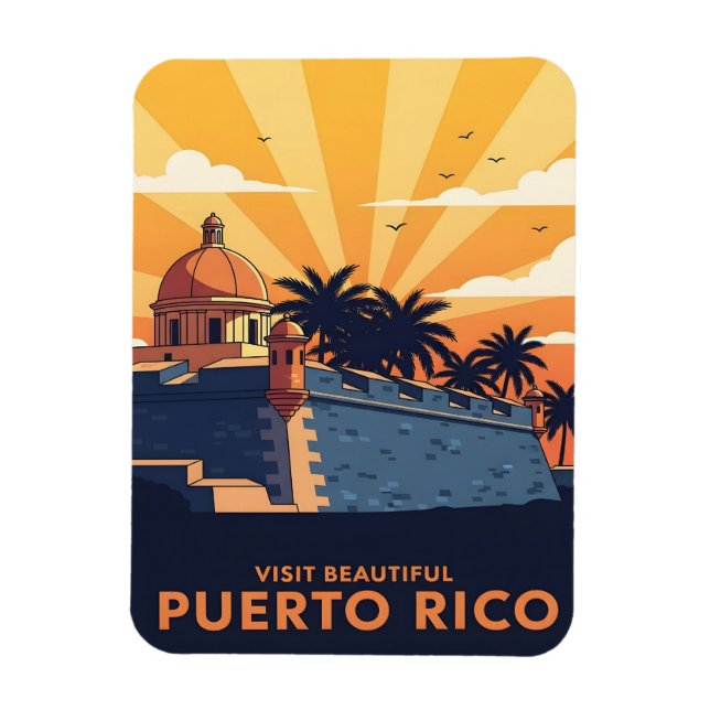 Puerto Rico Vintage resor Magnet (Vertikal)