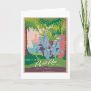 Puerto Rico Vintage resor Poster Kort