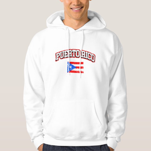 Puerto Rico vintageflagga Sweatshirt Med Luva (Framsida)