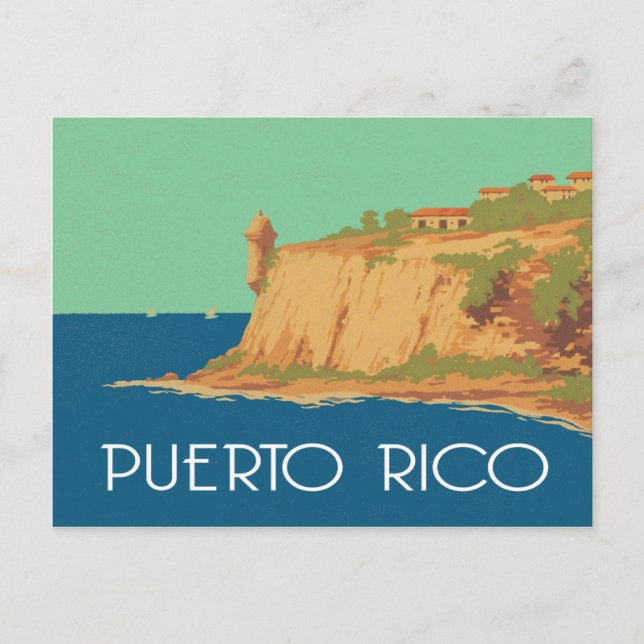Puerto Rico-vintagen Vykort (Framsida)