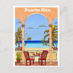 Puerto Rico, vy från hotellets terrass Vykort