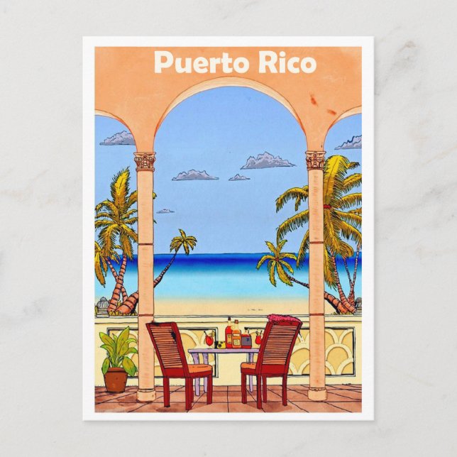 Puerto Rico, vy från hotellets terrass Vykort (Framsida)