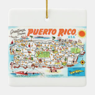 Puerto Rico vycard Ceramic Ornament