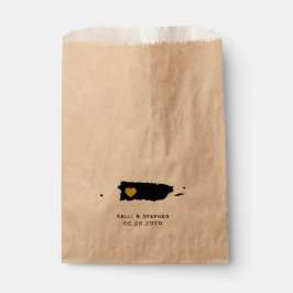 Puerto Rico Wedding Favor Treat Sacks, Gift Bags