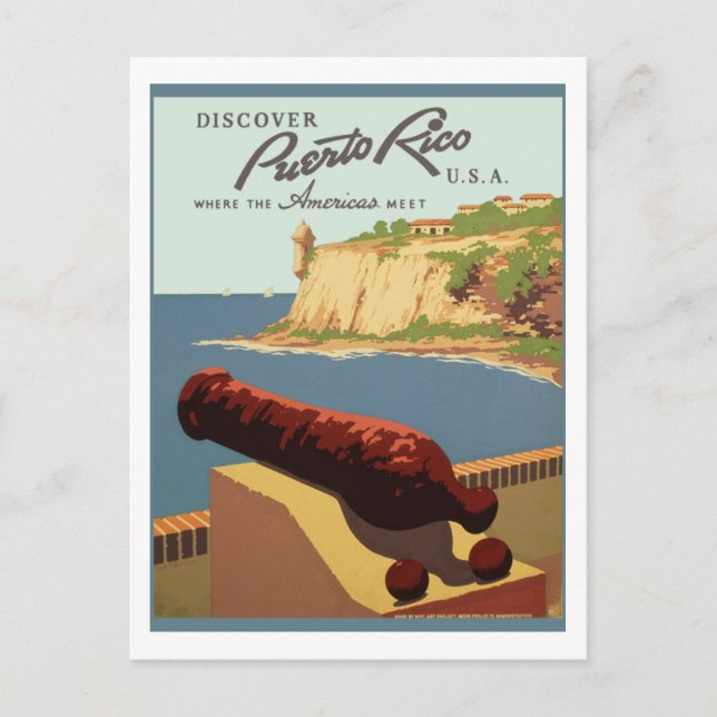 Puerto Rico (wpa) Vykort (Framsida)