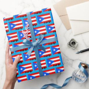 Puerto Rico Wrapping Papper, Flagga patriotic Presentpapper