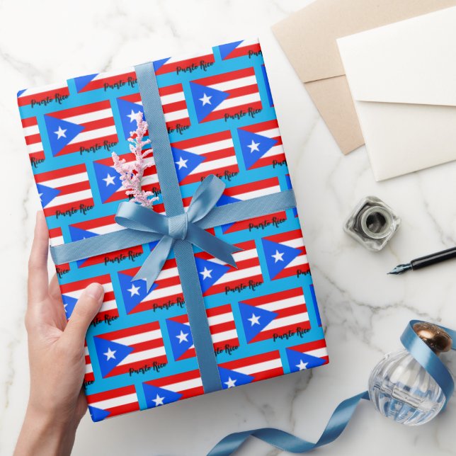 Puerto Rico Wrapping Papper, Flagga patriotic Presentpapper (Gifting)