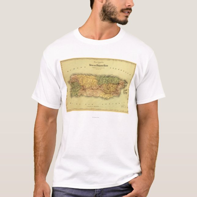 Puerto RicoPanoramic MapPuerto Rico T-shirt (Framsida)