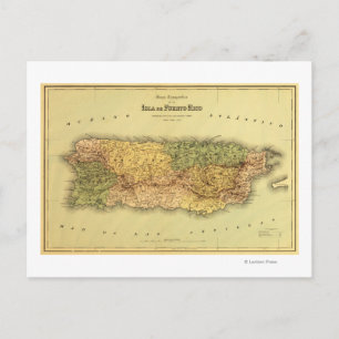 Puerto RicoPanoramic MapPuerto Rico Vykort