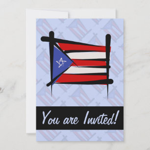 Puerto Ricos borstflagga Inbjudningar
