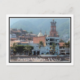 Puerto Vallarta citydowntown med gränspostkort Vykort