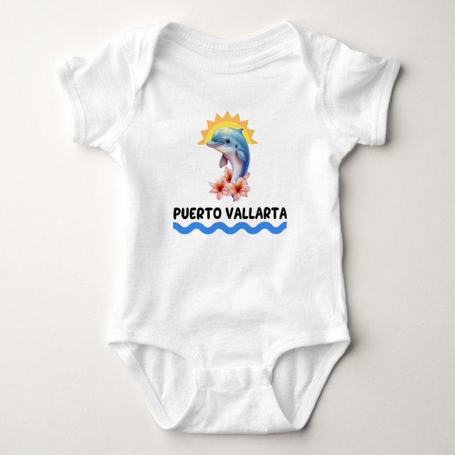 Puerto Vallarta Dolphin T Shirt (Framsida)