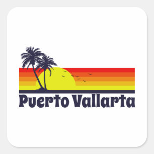 Puerto Vallarta Fyrkantigt Klistermärke