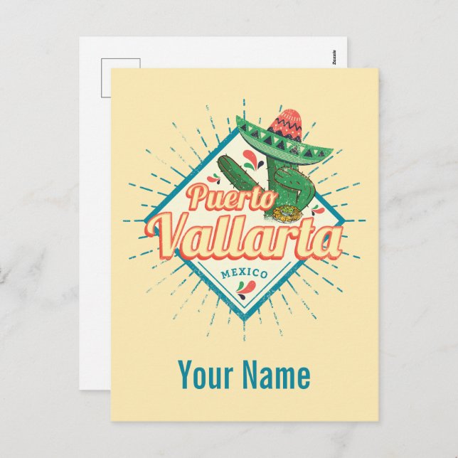Puerto Vallarta Jalisco Mexico dangacactus Helg Vykort (Fram/baksida)