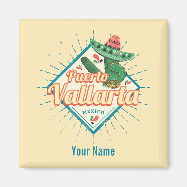 Puerto Vallarta Jalisco Mexico dangacactus Magnet (Framsidan)