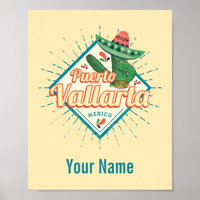 Puerto Vallarta Jalisco Mexico dangacactus Poster (Framsidan)