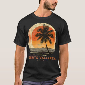 Puerto Vallarta Mexico Handflatan Träd Beach Souve T Shirt