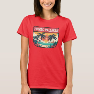Puerto Vallarta Mexico Retro Emblem T Shirt