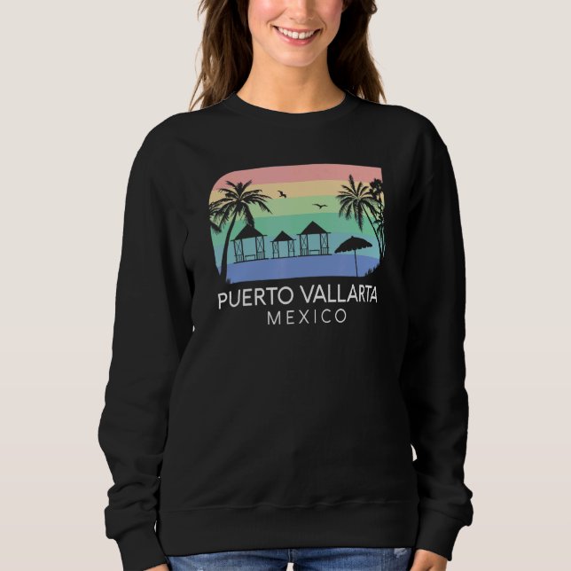 Puerto Vallarta Mexico Retro Mexican Resort Vacati T Shirt (Framsida)