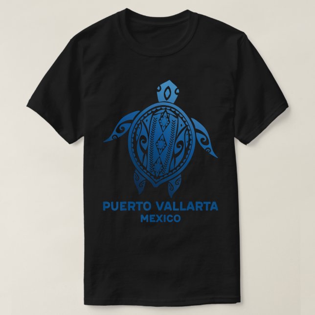 Puerto Vallarta Mexico Tattoo Blue Sea Turtle Souv T Shirt (Design framsida)