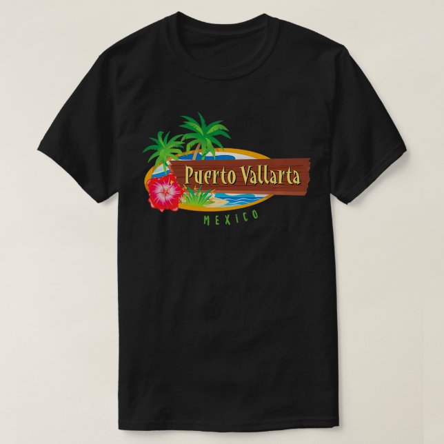 Puerto Vallarta Mexico Vintage MidCentury Design T Shirt (Design framsida)