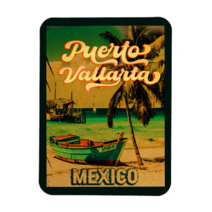 Puerto Vallarta Mexico Vintage Souvenirs 60-talet Magnet