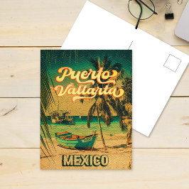 Puerto Vallarta Mexico Vintage Souvenirs 60-talet Vykort