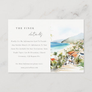 Puerto Vallarta Mexiko Akvarell Bröllopsdetaljer Tilläggskort