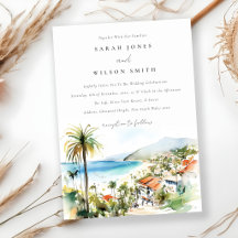 Puerto Vallarta Mexiko akvarell landskap Bröllop
