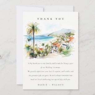 Puerto Vallarta Mexiko akvarell landskap Bröllop Tack Kort
