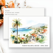 Puerto Vallarta Mexiko Akvarell Landskap Resa