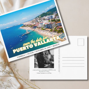 Puerto Vallarta Mexiko Bröllop spara datum Vykort