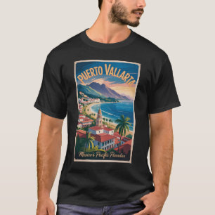 Puerto Vallarta Mexiko Illustration Resa Konst T Shirt